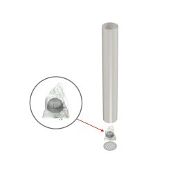 Sprängskiss för montering av radonmätning i mark