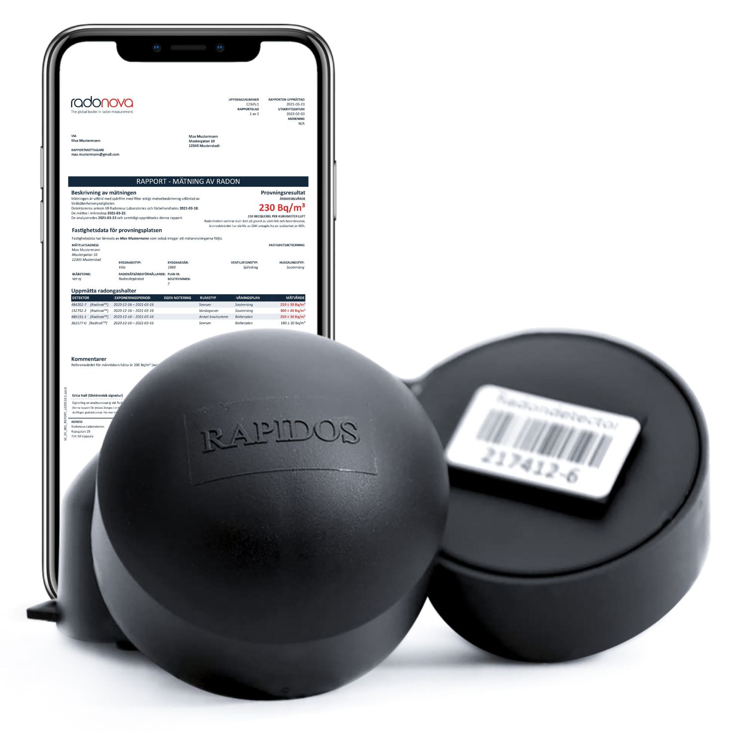 10-dagars mätning av radon